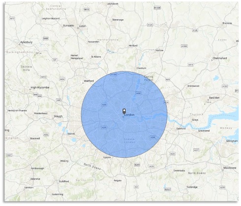 20km radius