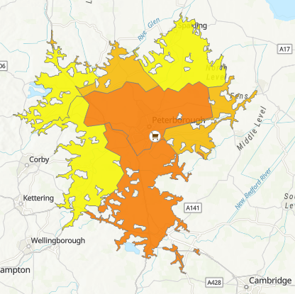 Catchment area for potential store location #5
