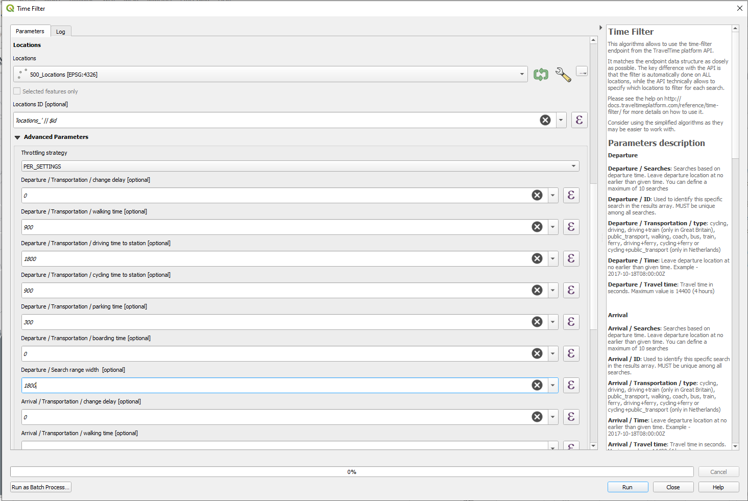TravelTime QGIS plugin_Time Filter Advanced