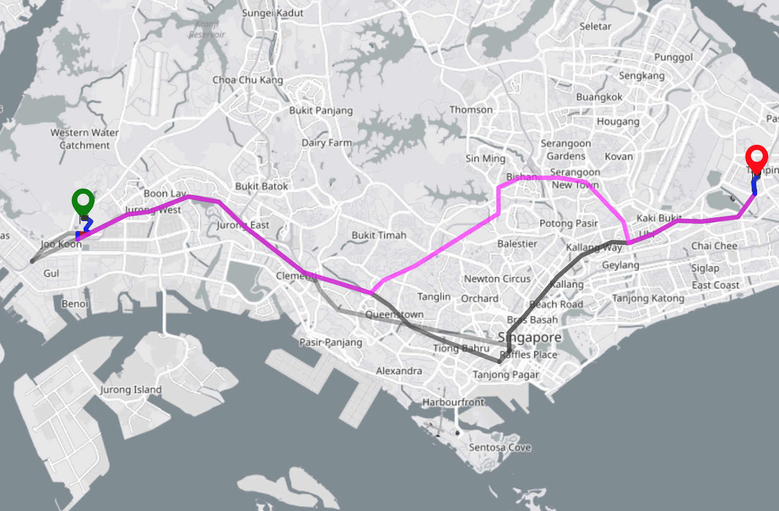 Public transport route options