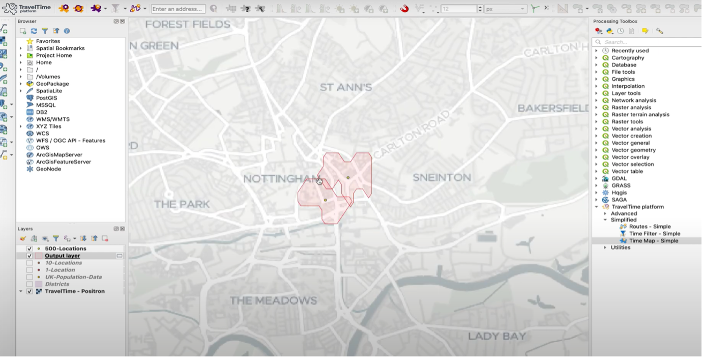 travel time qgis plugin