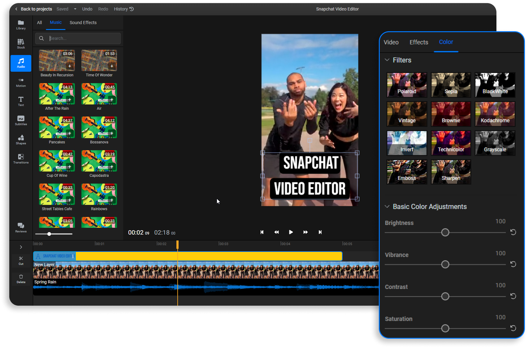 Snapchat Video Editor Fast & Simple No Downloads Required