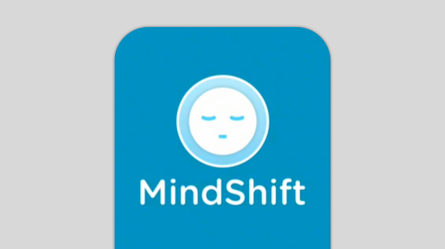 A picture of the app with a cartoon face sleeping in a blue background