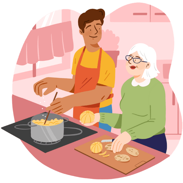 Aide à la cuisine et au repas pour personne âgée MamieBoom