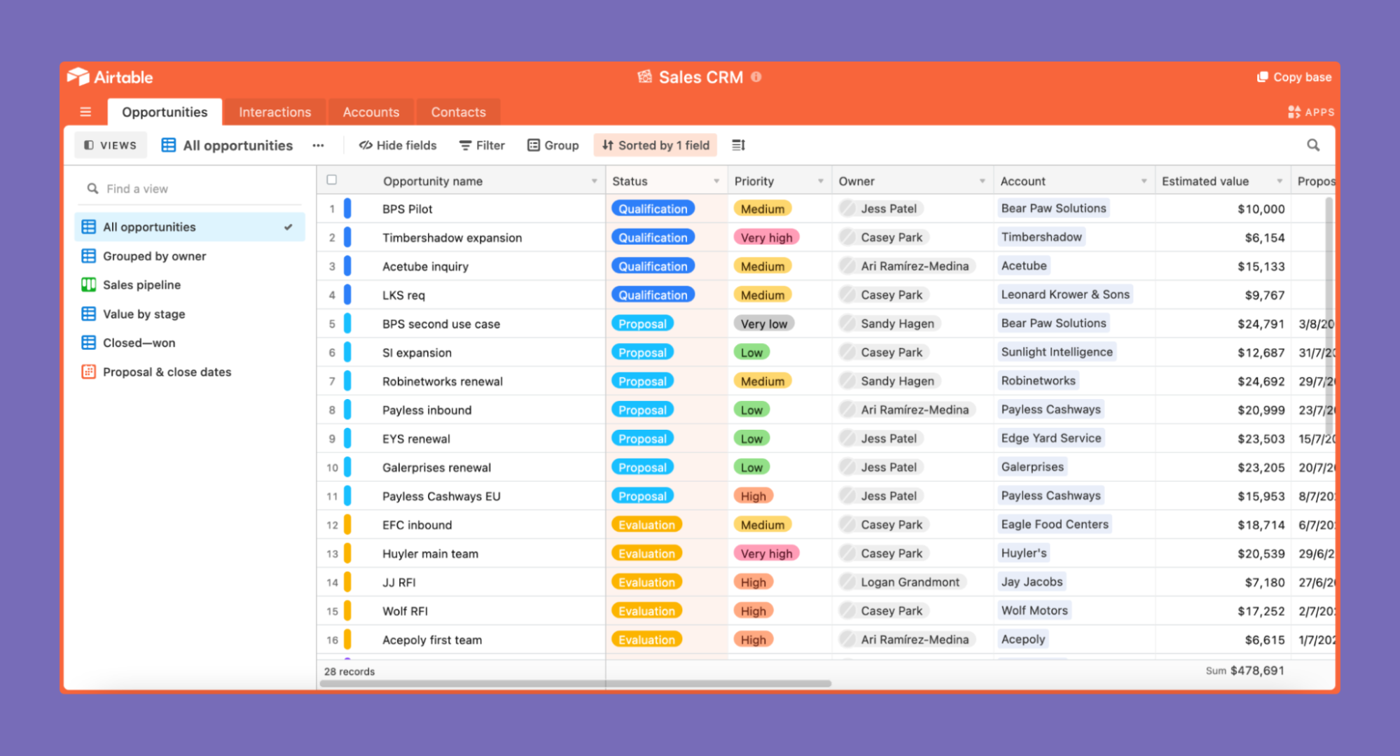 find a specific airtable table with zapier