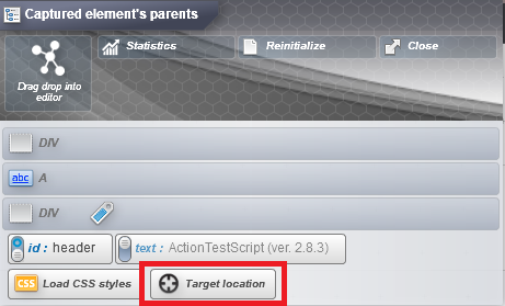 target location button