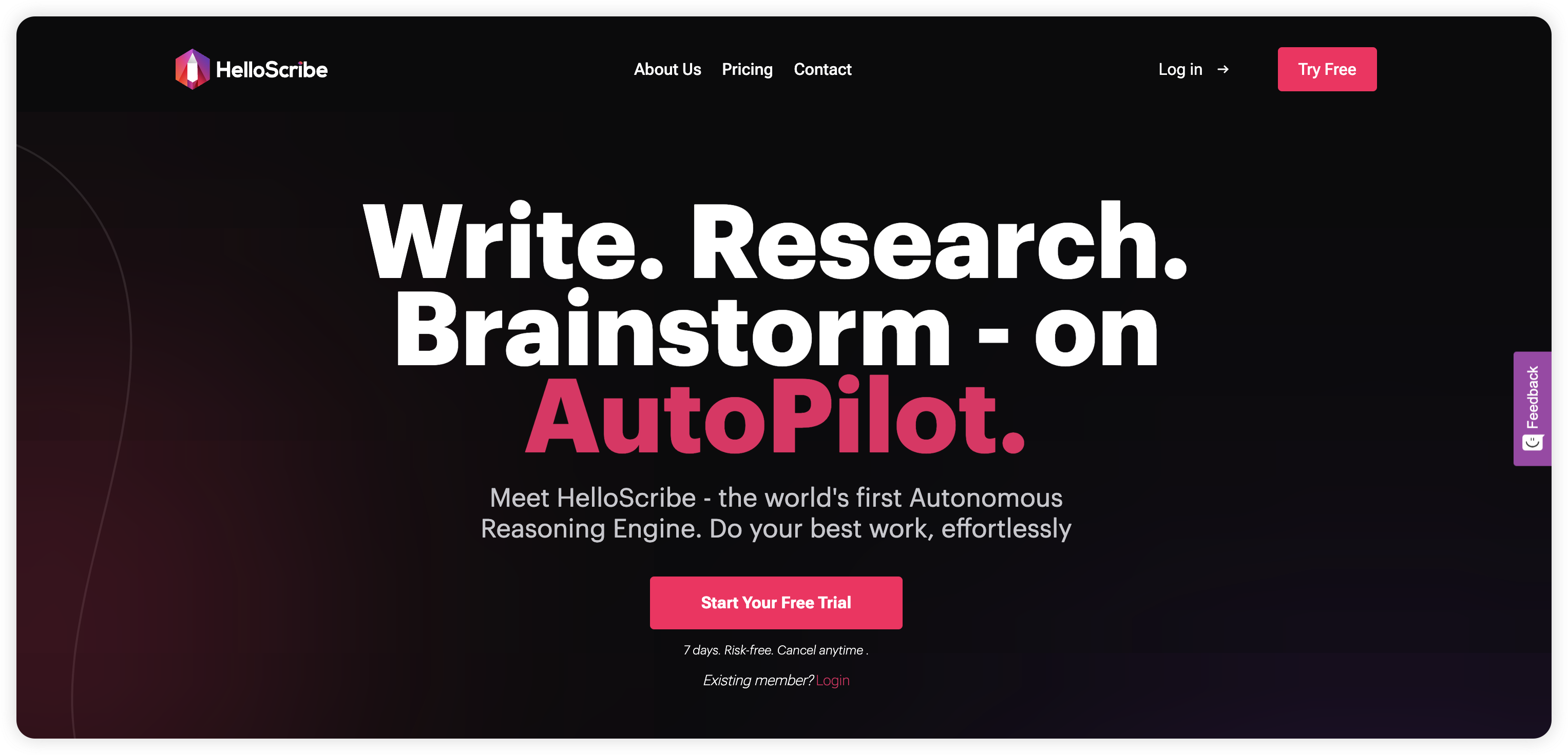 HelloScribe: Your Autonomous Reasoning Engine.