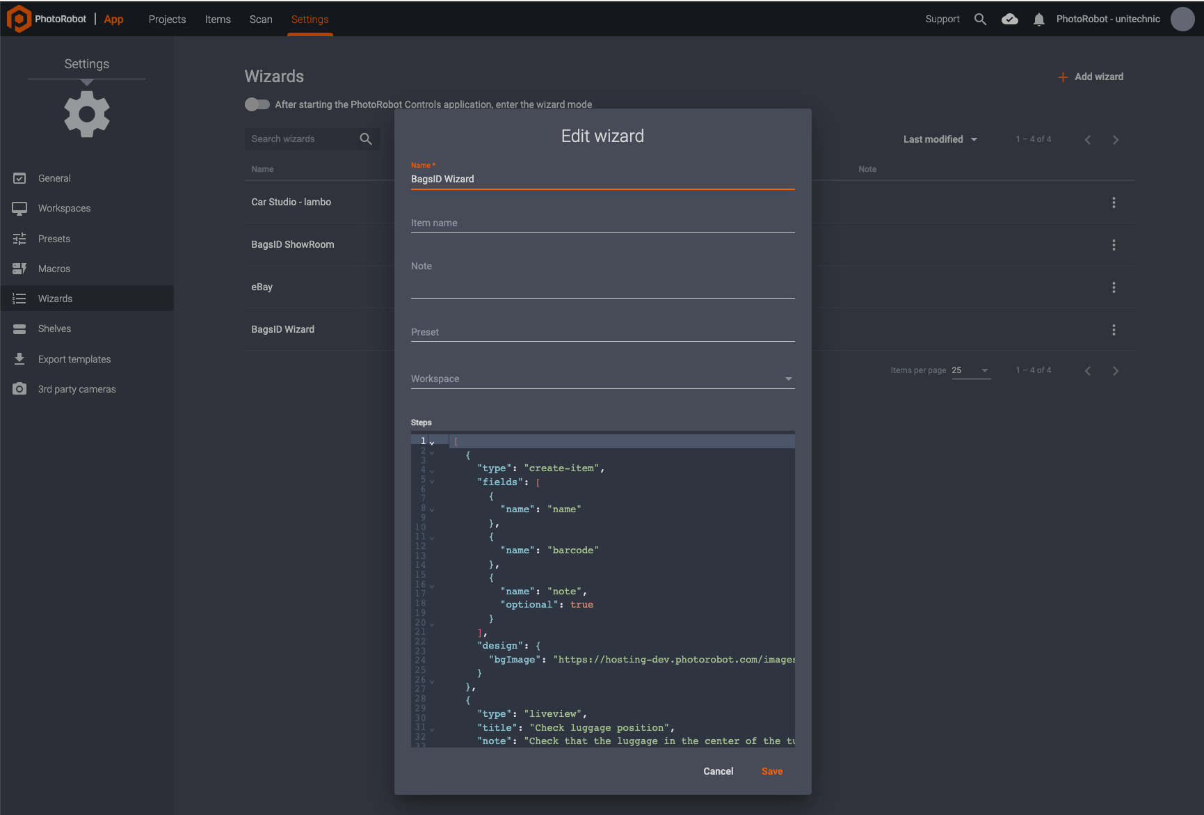 Wizard Mode PhotoRobot User Support Manual
