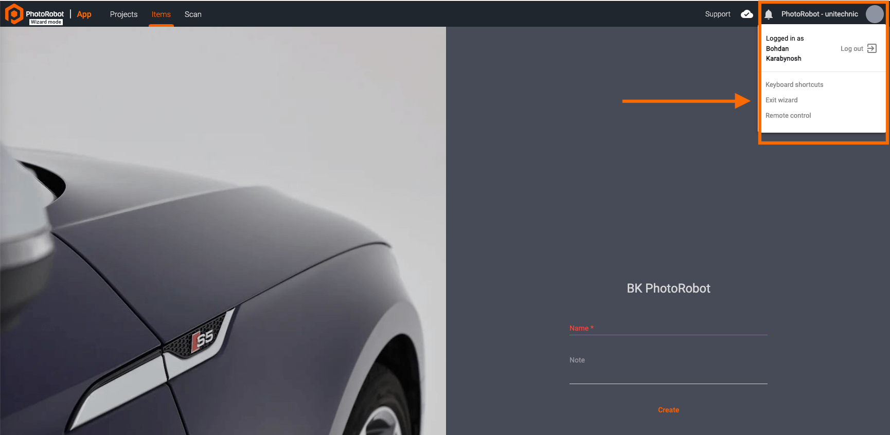 Exit PhotoRobot Wizards mode