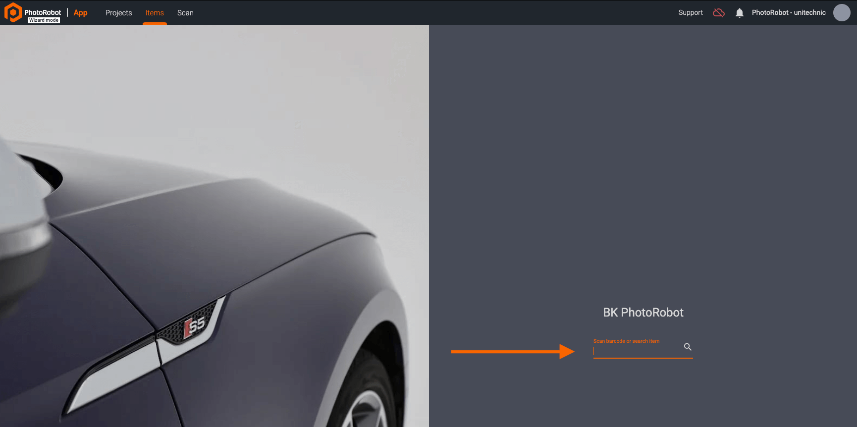 Wizard search by item name