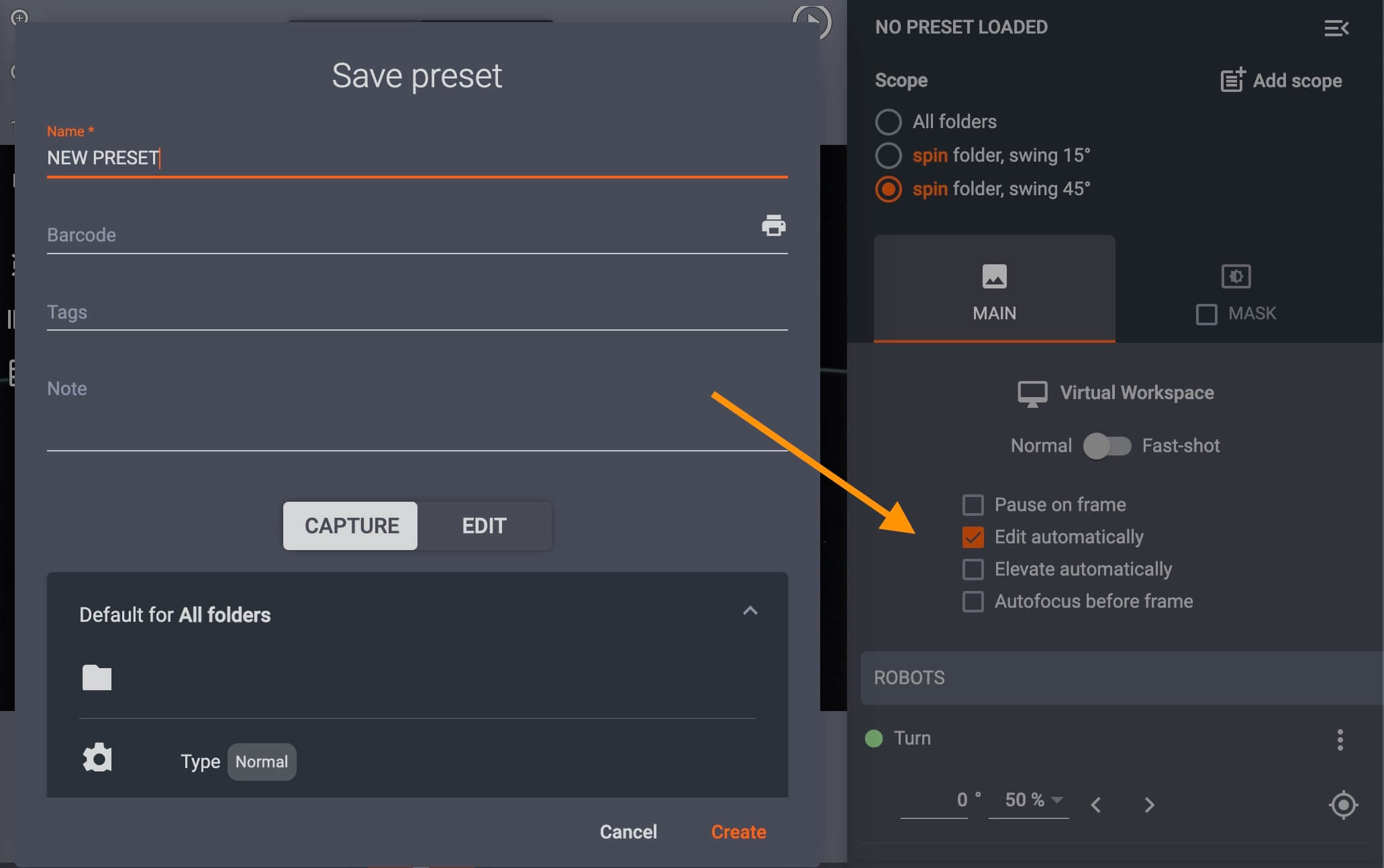 Enable PhotoRobot edit automatically