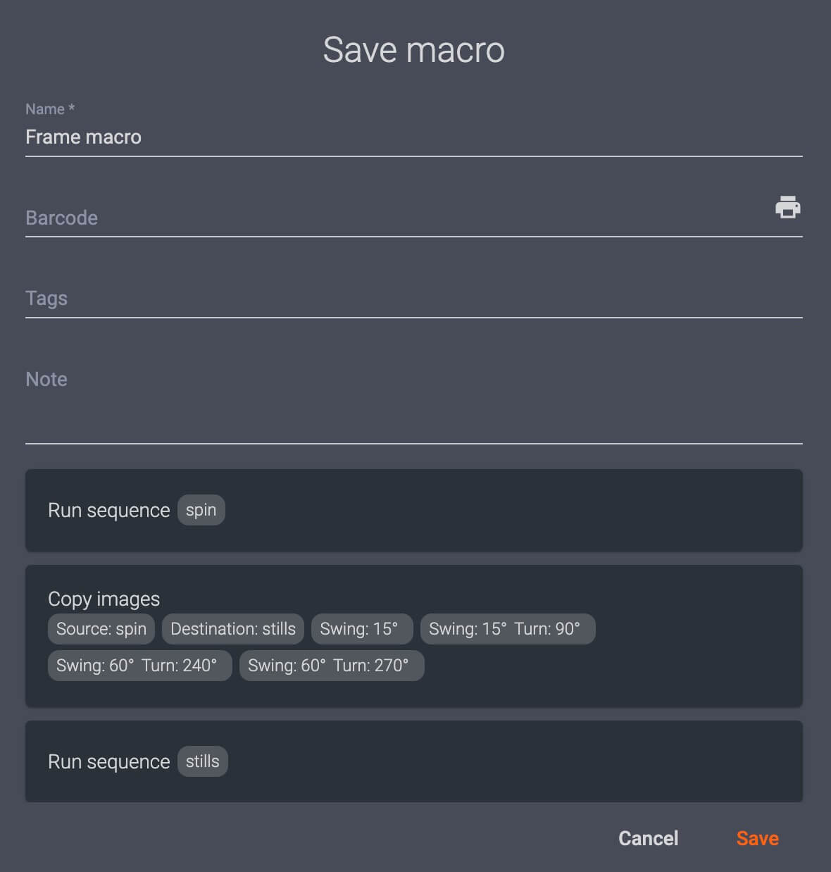 View PhotoRobot macros