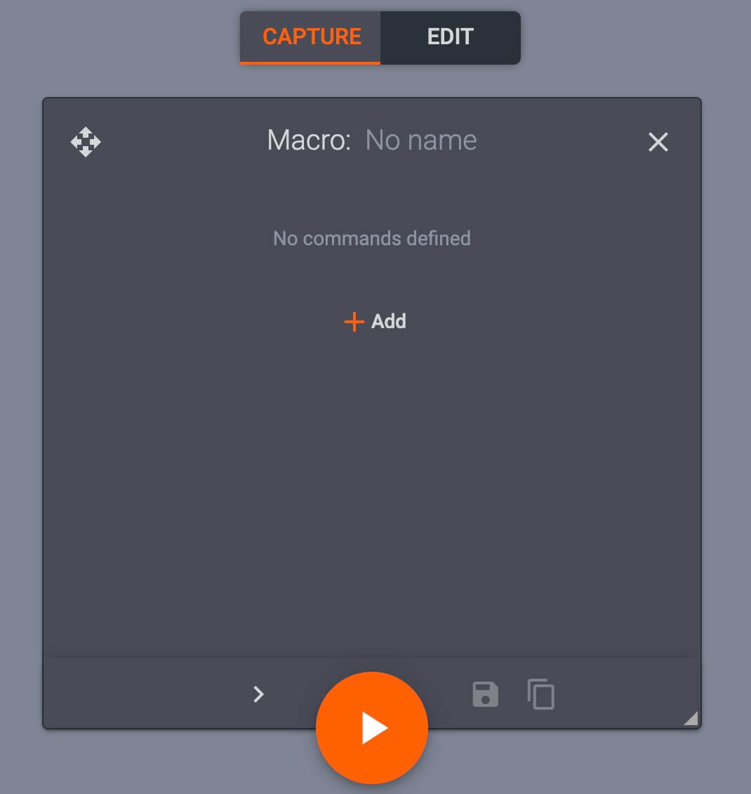 New PhotoRobot macro command box