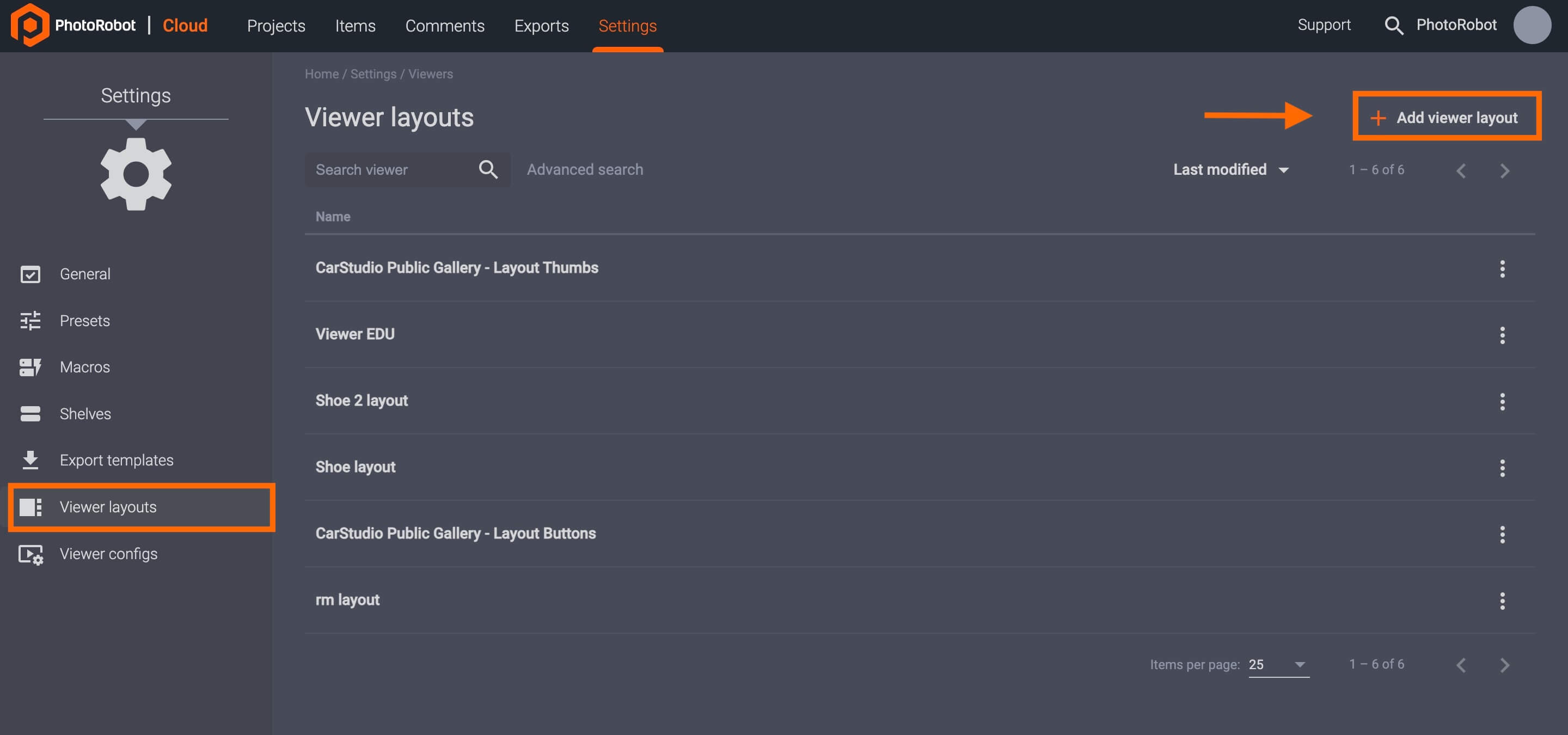 Click add viewer layout