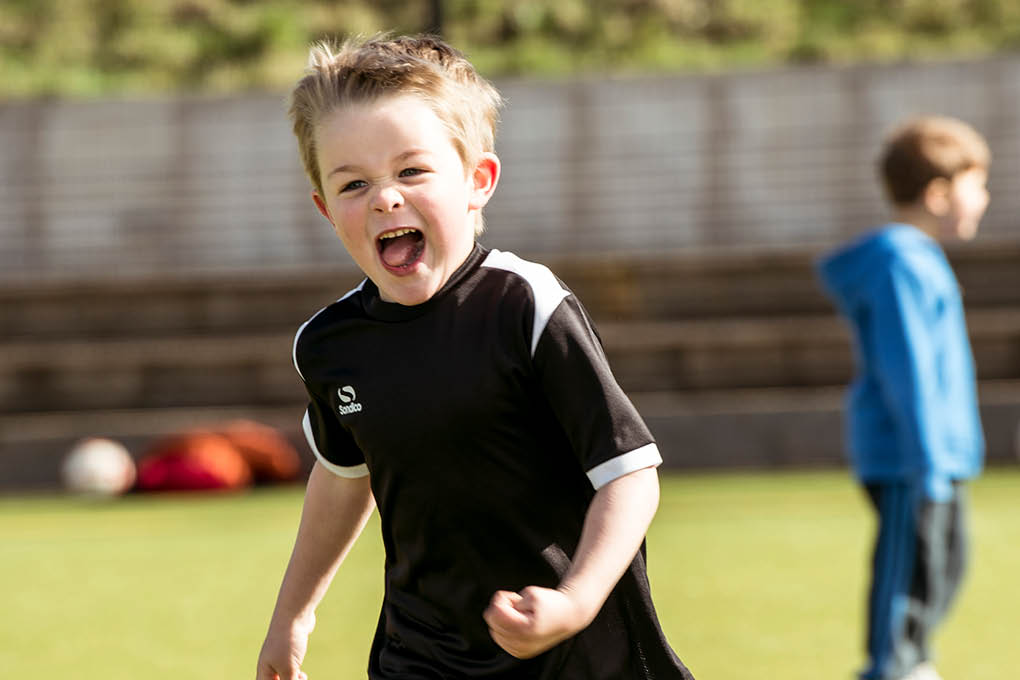 Running boy smile fun
