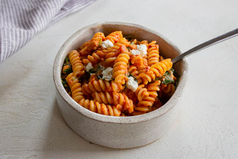 Weeknight Goat Cheese and Tomato Pasta