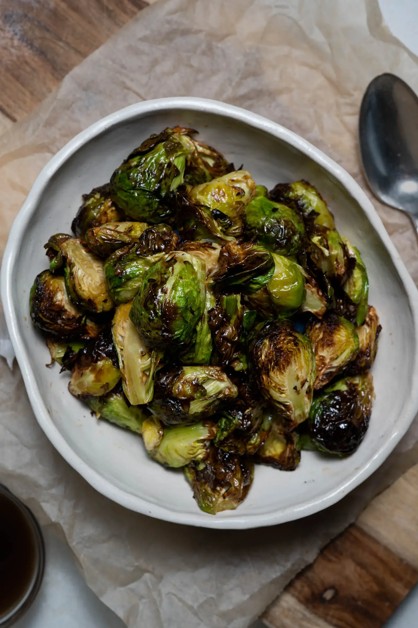 Easy Air Fryer Brussel Sprouts with a Maple Balsamic Sauce