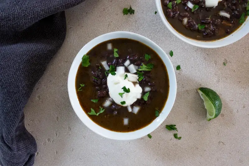 Easy Chipotle Black Bean Soup (with Dried Beans)