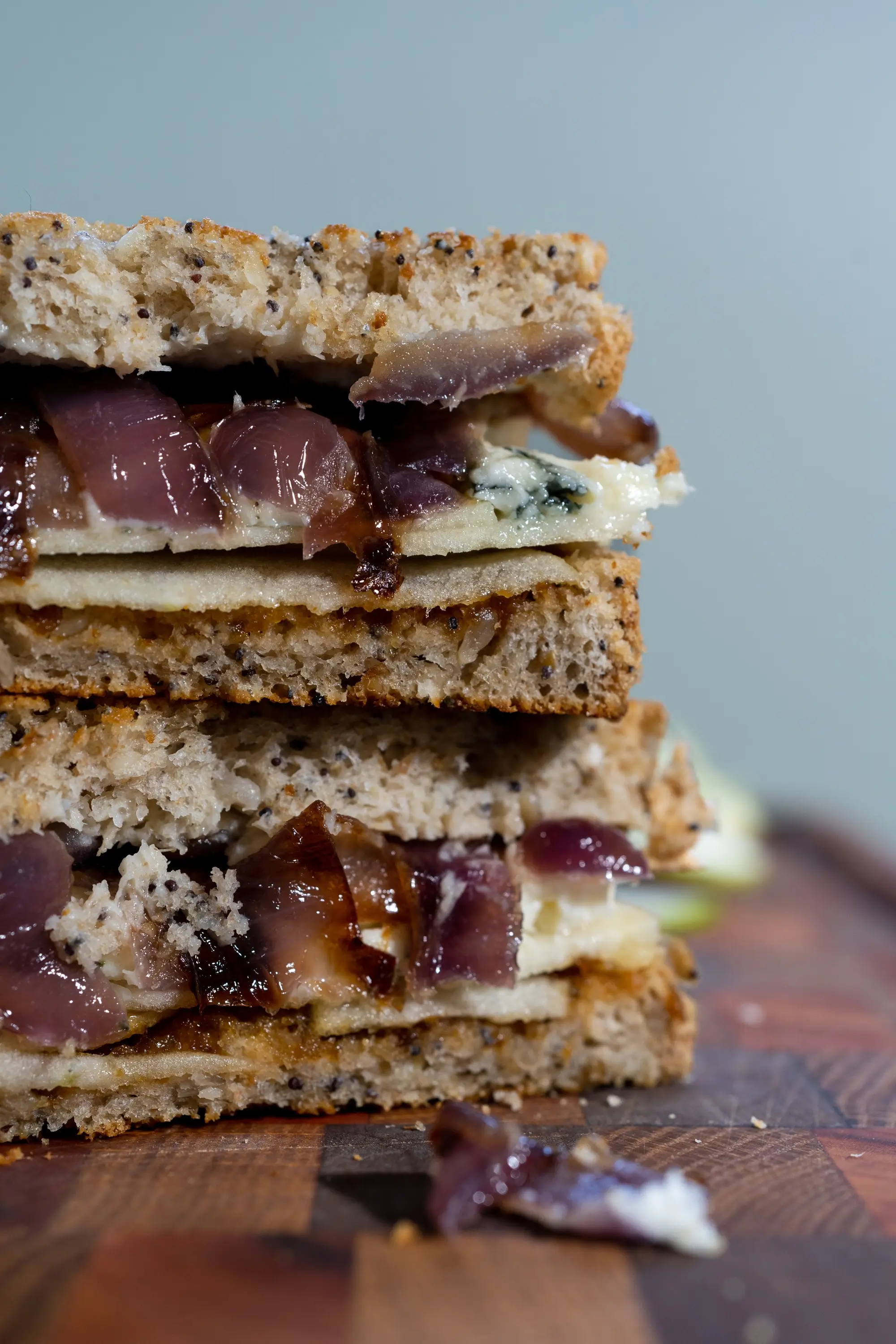 Fig Jam Grilled Cheese with Apples and Caramelized Onions