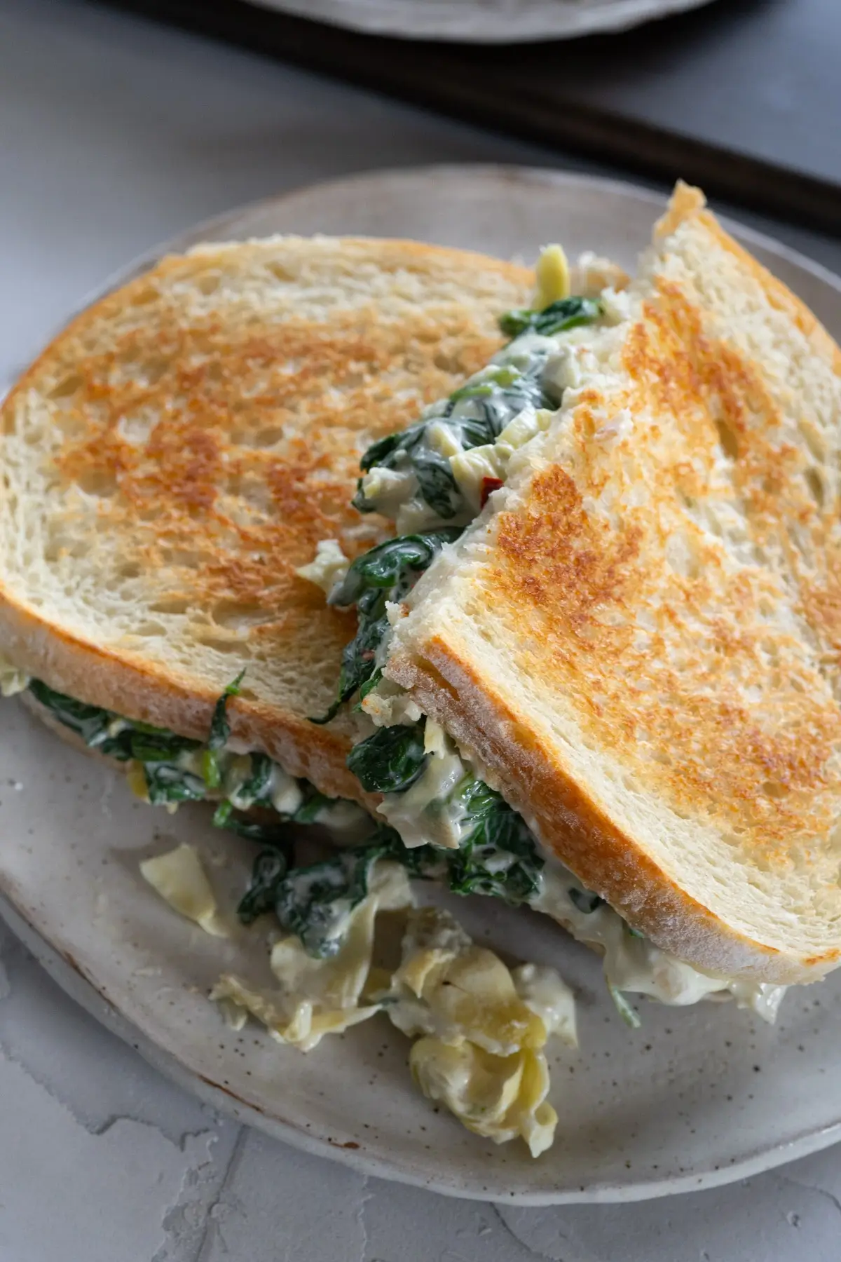 Creamy Spinach Artichoke Grilled Cheese Sandwich