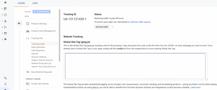 Global Site Tag Tracking Code