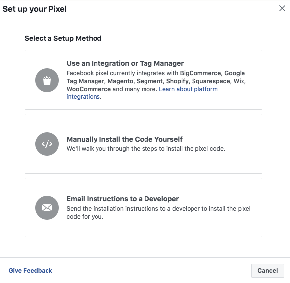 Pixel setup method