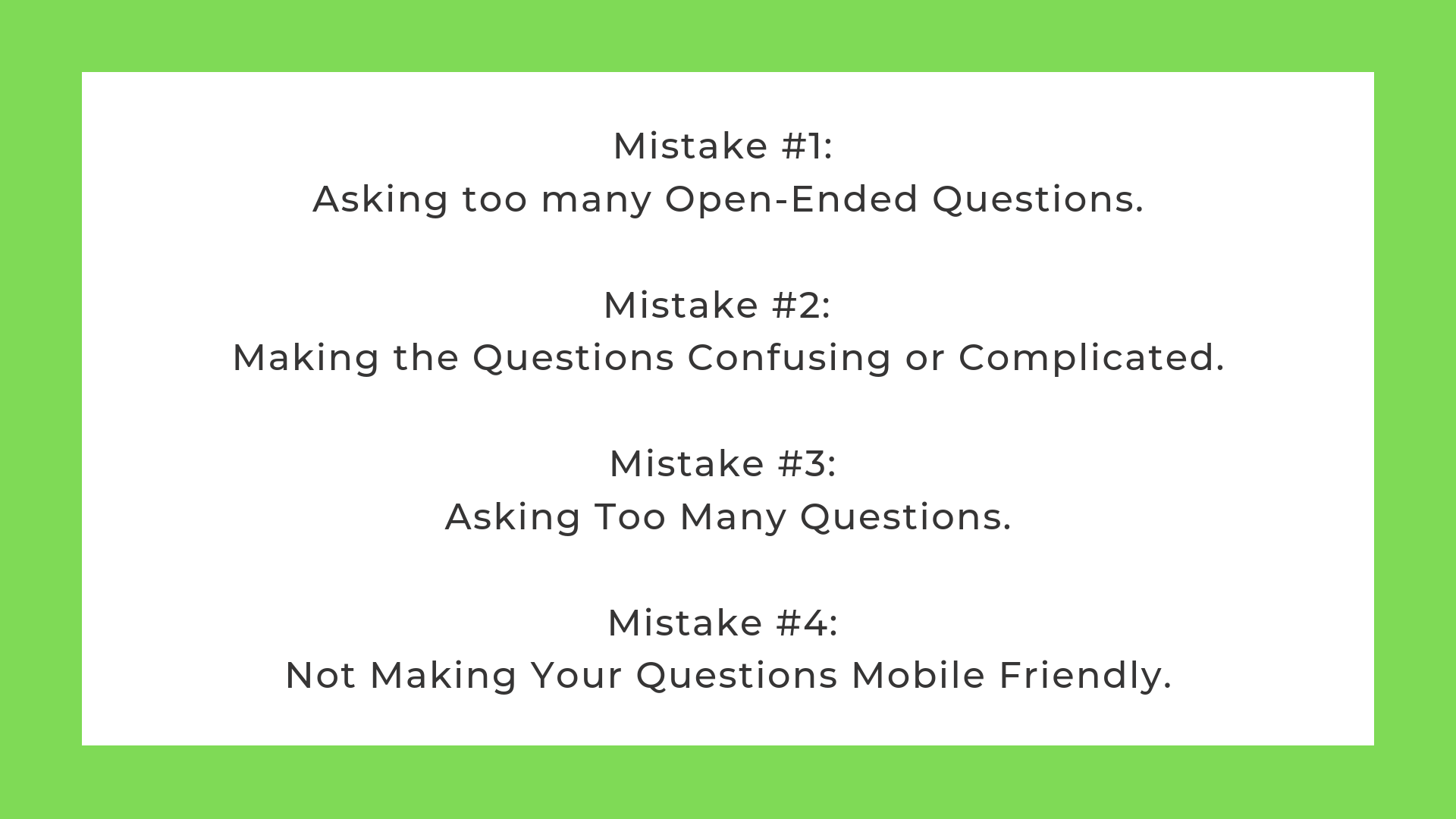 Survey vs Questionnaire common mistakes
