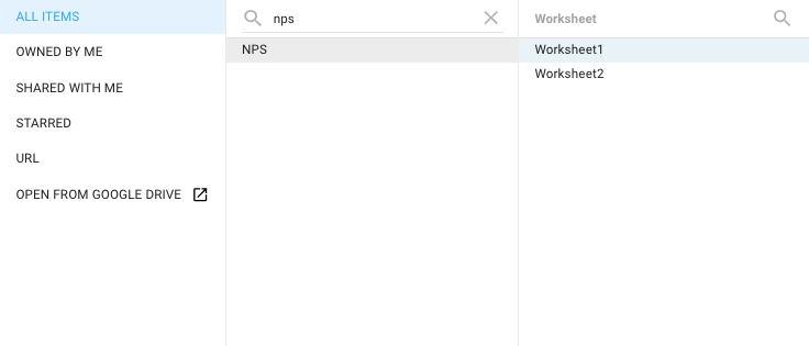 Importing new survey data analysis worksheet from previously uploaded spreadsheet in Google Data Studio