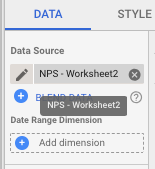 Selecting survey data analysis data source in Google Data Studio
