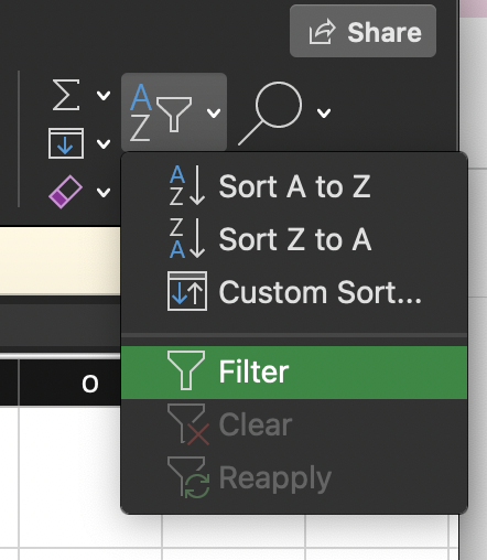 how to use filter in excel