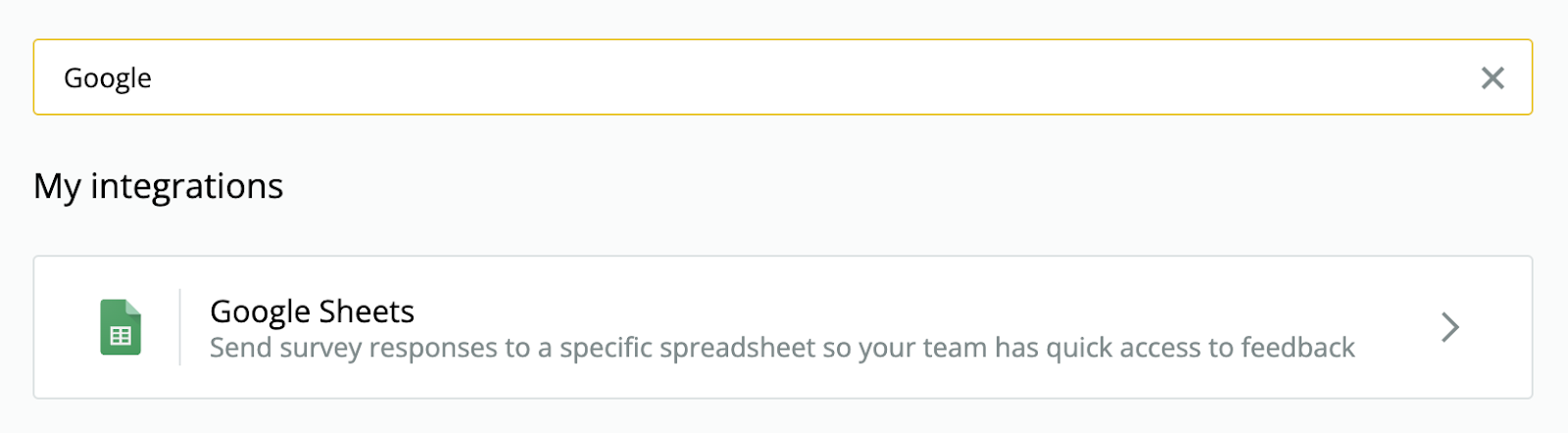 Survicate works with google sheets