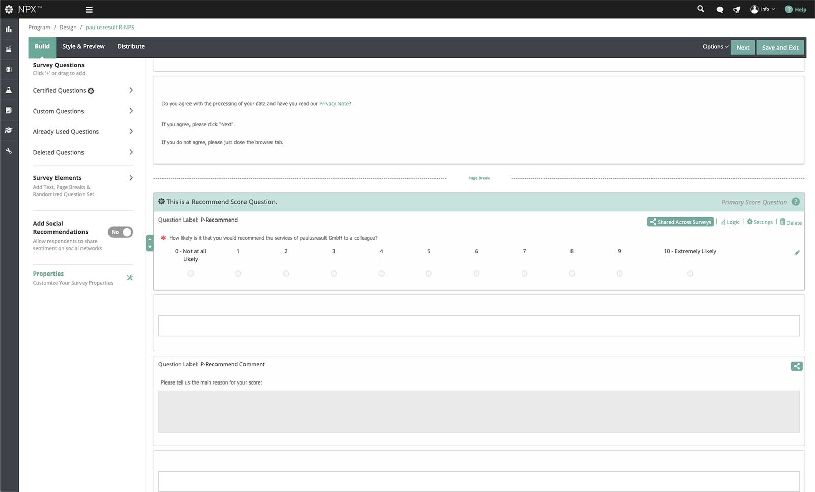 NICE Satmetrix survey builder