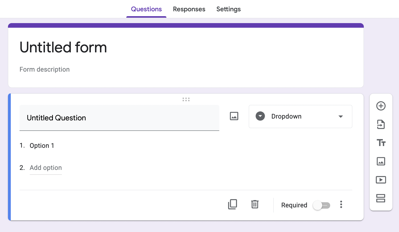 Google Forms survey builder
