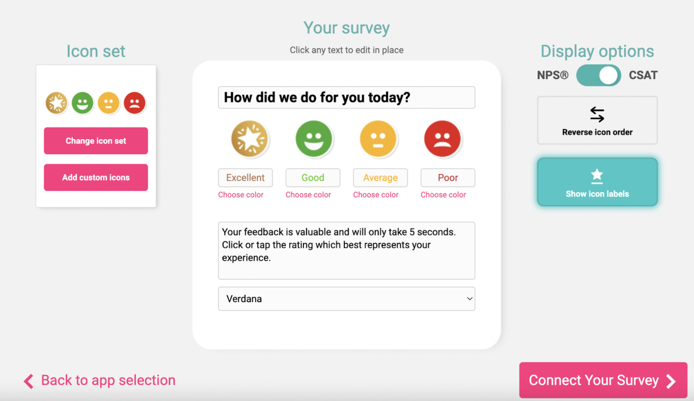 Customer Thermometer survey builder