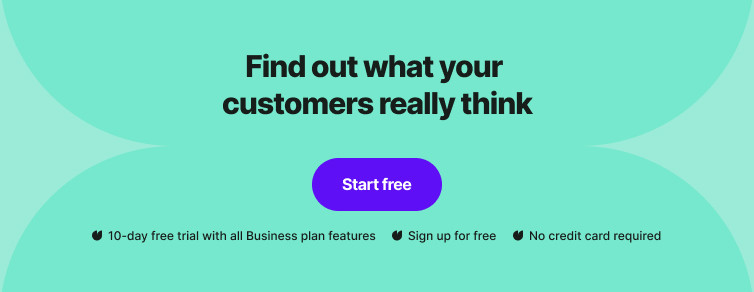 A banner that encourages using surveys to collect customer feedback