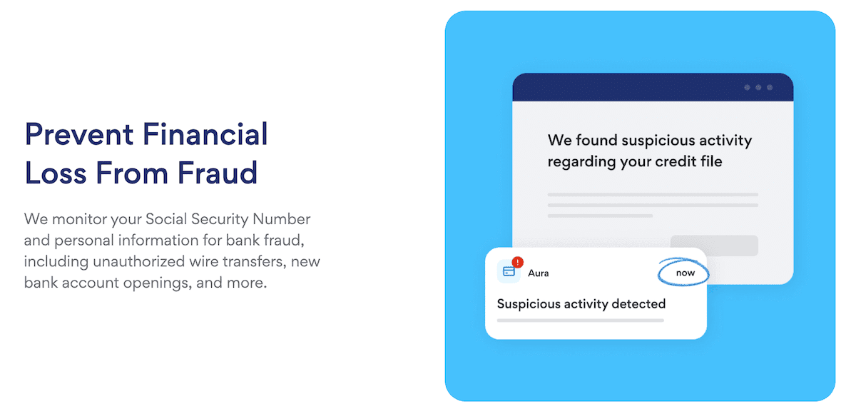 Aura credit monitoring services
