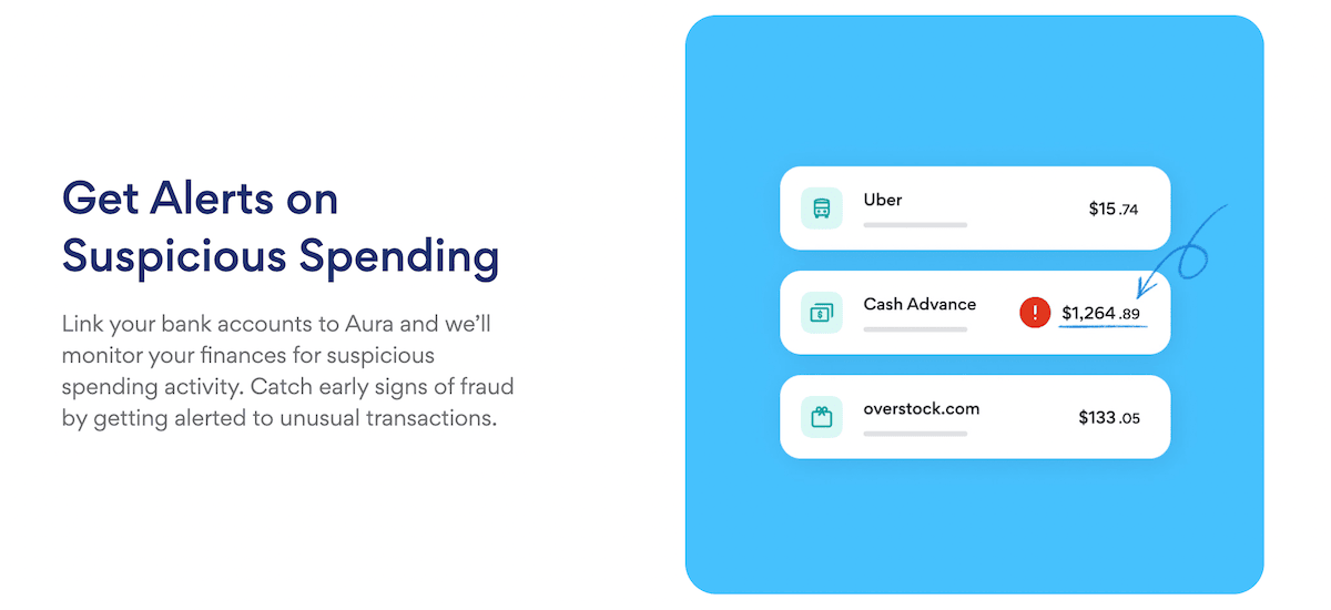 Aura credit and fraud monitoring services