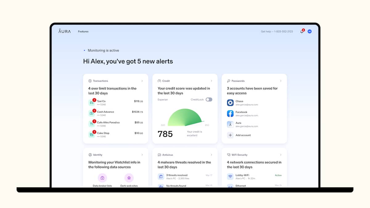 Aura dashboard example