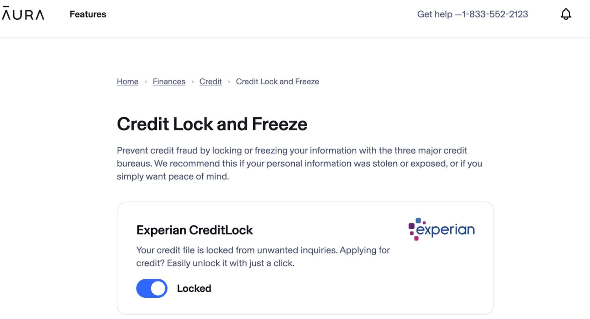 aura credit lock and freeze
