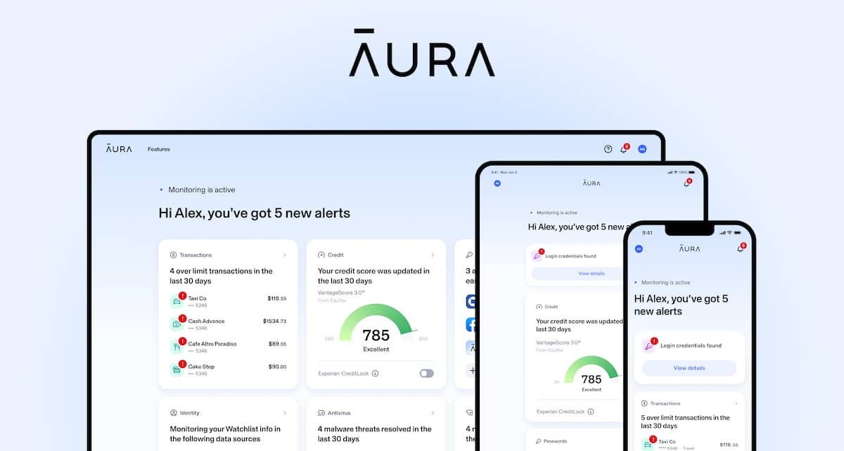 Aura identity theft protection