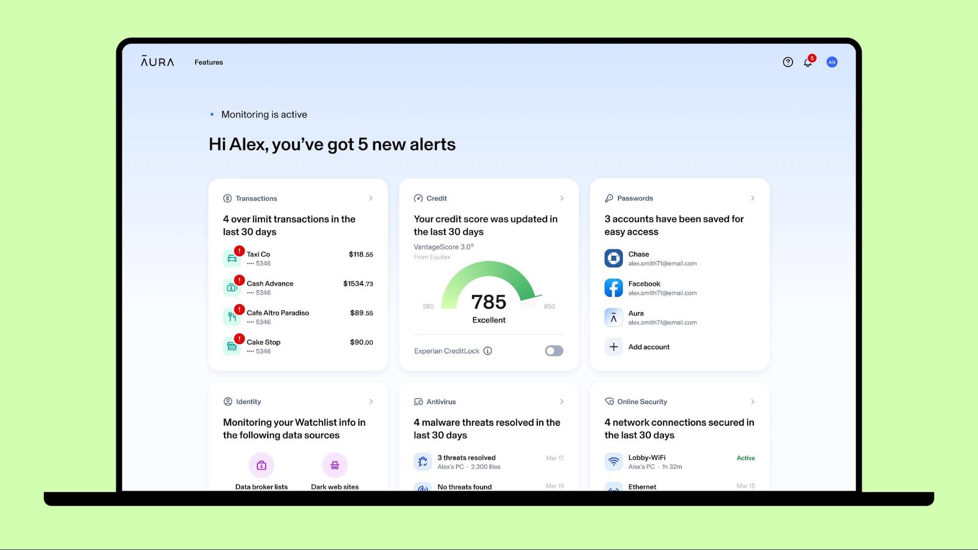 Aura desktop dashboard