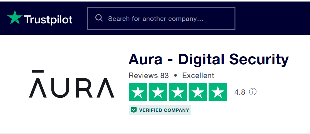 Aura Trustpilot main review