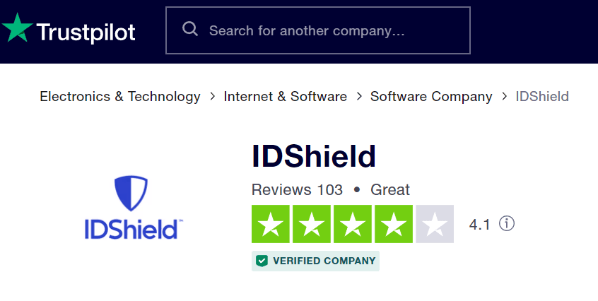 IDShield review on Trustpilot