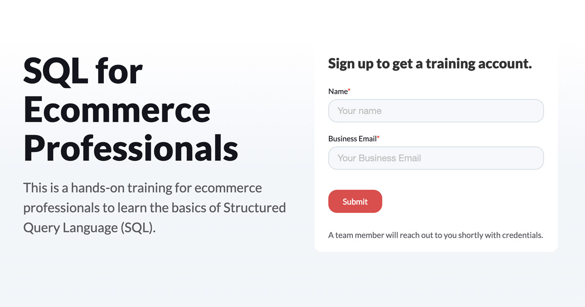 SQL Training for Ecommerce Professionals | Intentwise image.