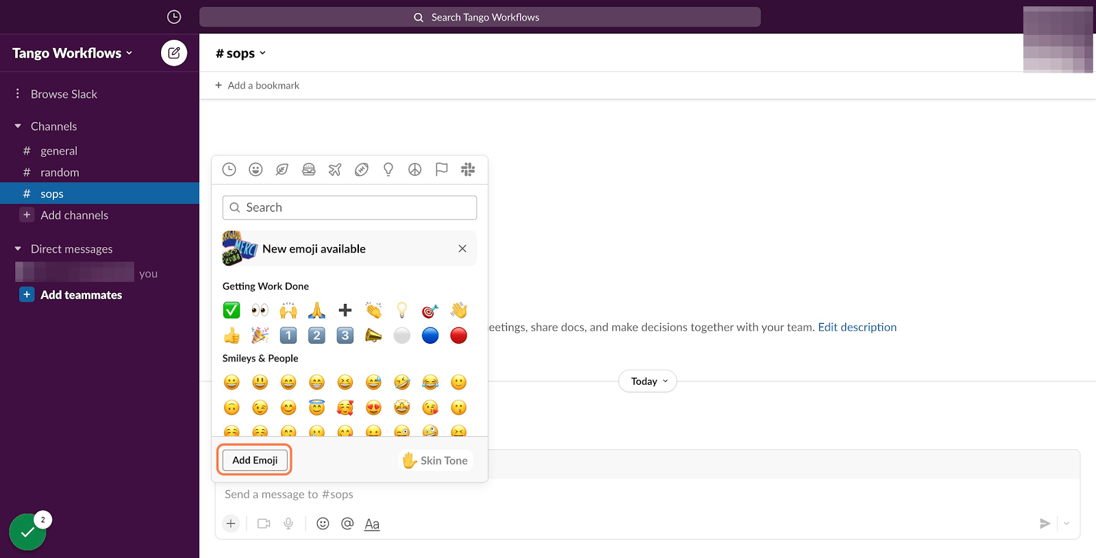 How To Add Emoji To Slack Created with Tango