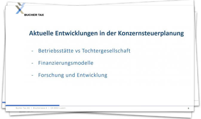 Aktuelle Entwicklung in der Konzernsteuerplanung