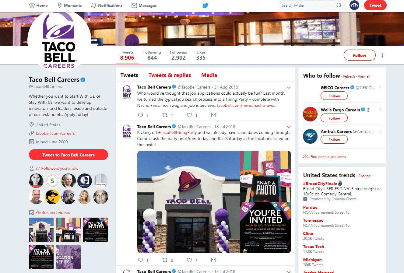 taco bell careers how to recruit on twitter