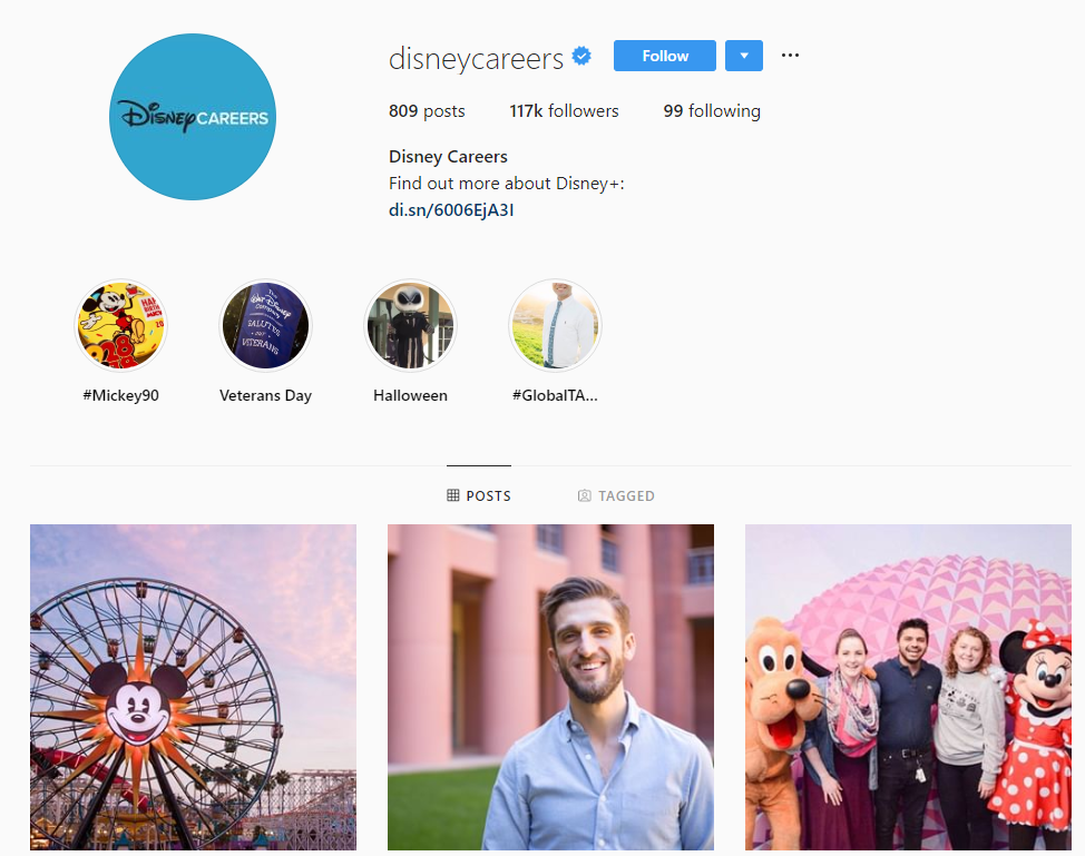 disney instagram recruiting