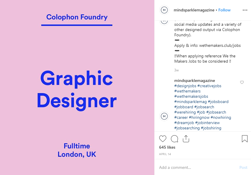 colophon foundry instagram recruiting