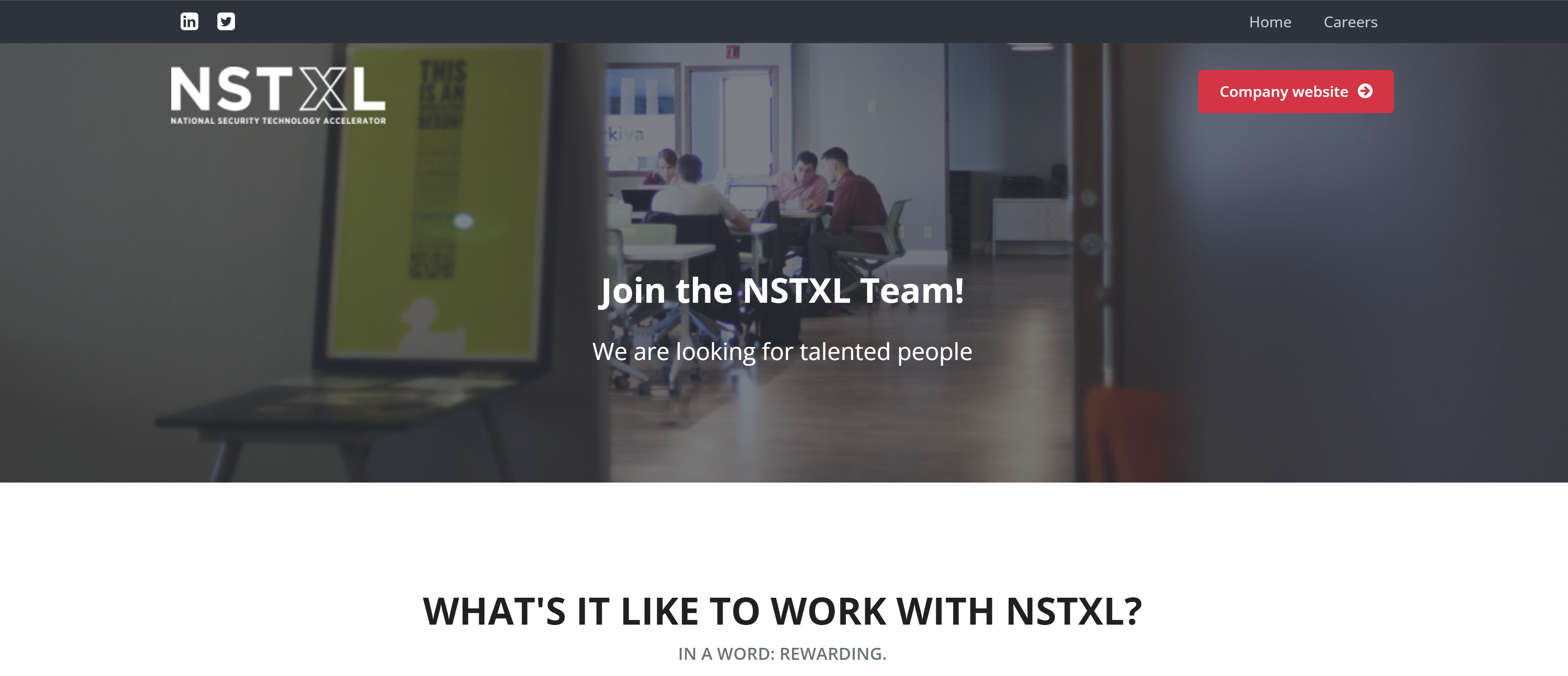NSTXL's careers site header